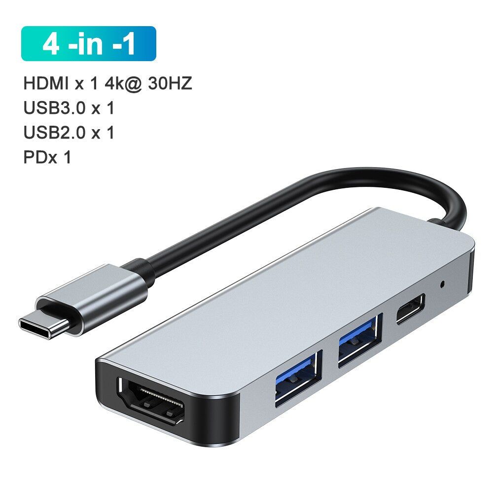 محطة إرساء Usb c Usb Hub 3 0 Type C إلى Multi Usbc 3.0 Splitter Otg Hdmi RJ45 Micro Sd قارئ البطاقات محطة قاعدة لأجهزة الكمبيوتر المحمول