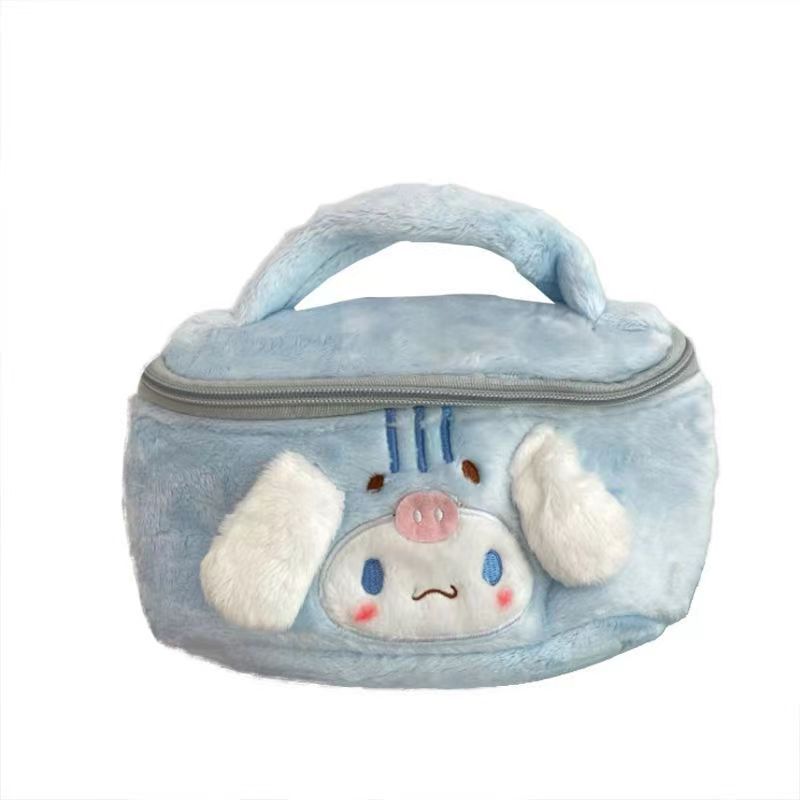 25cm Kulomi Plush Backpack Sanrio Plush Toys Cute Melody Cosmetic Bag Cinnamoroll Handbag Kawaii Room Decor Gifts for Kids Girls