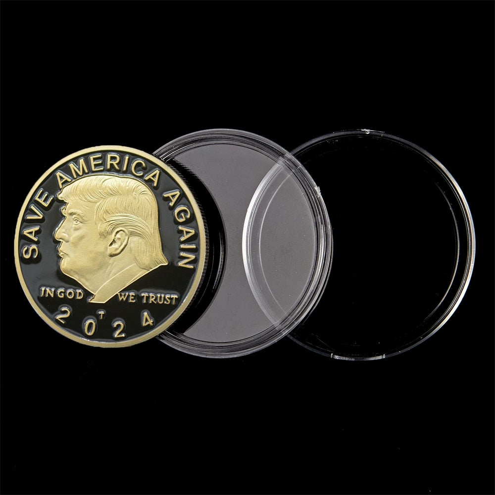 2024 President Donald Trump Gold Plated Freedom Eagle Souvenir Coin Donald J Trump Of USA Great Again