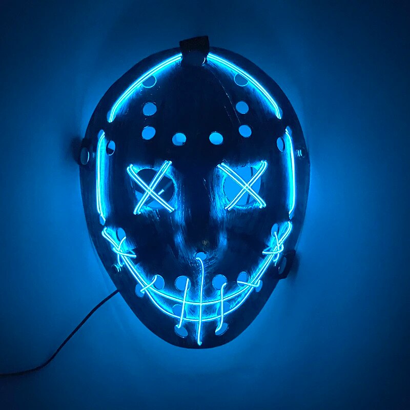 New Arrival Glowing Props Black Friday Jason Mask Lighting Up Festival