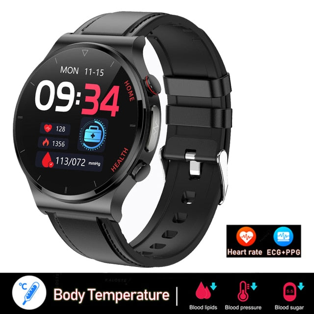 Painless Non-invasive Blood Sugar Smart Watch Men ECG PPG Laser Treatment Health Blood Pressure Sport Smartwatch GlucometerWatch