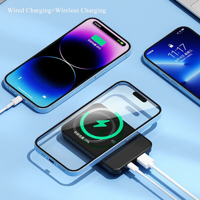 Xiaomi 20000mAh Magnetic Power Bank 22.5W Wireless Fast Charger For iPhone 14 13 12 Samsung Huawei Portable Induction Charger