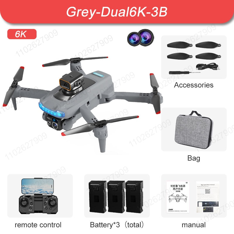 New P15 Mini Drone 4k Profesional 8K HD Camera Obstacle Avoidance Aerial Photography Brushless Foldable Quadcopter Gifts Toys