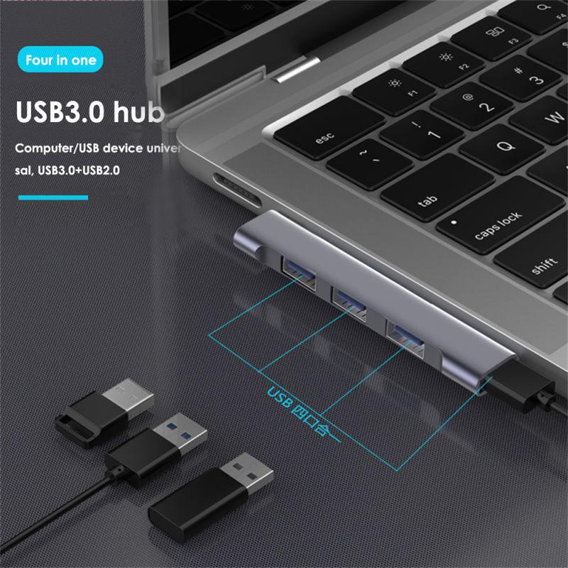 RYRA 4 في 1 USB-C HUB Universal Compact Mini USB2.0/USB3.0 محطة إرساء PD عالية السرعة USB Hub لملحقات الكمبيوتر