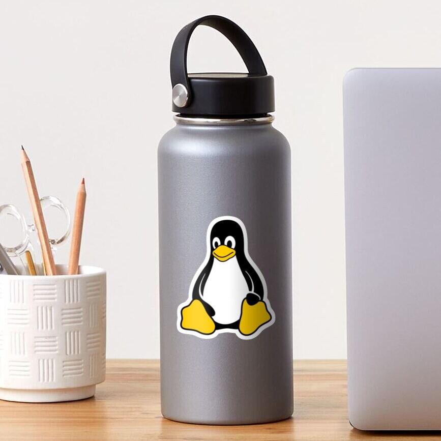 Linux Tux 5PCS ملصقات لغرفة المعيشة الكرتون أنيمي الفن المحمول ديكورات الوفير خلفية زجاجات المياه ملصقات الحائط