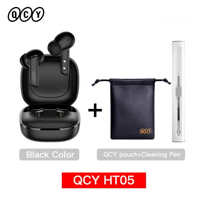 QCY HT05 ANC Wireless Earphone 40dB Noise Cancelling Bluetooth 5.2 Headphone 6 Mic ENC HD Call TWS Earbuds Transparency Mode