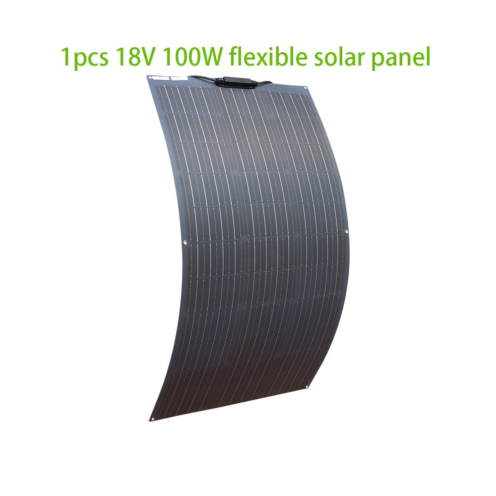 100W 200W 300W 400W Solar Panel Kit or 18V Flexible Mono Photovoltaic Solar plate Power 12V 24V High Efficiency Paneles Solares