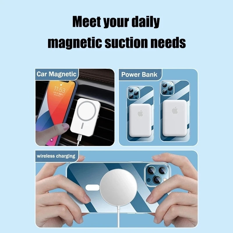 Original Transparent For Magsafe Case For iPhone 14 13 12 11 Pro XS Max XR X XS 14 Plus Wireless Charger Magnetic Silicone Cover