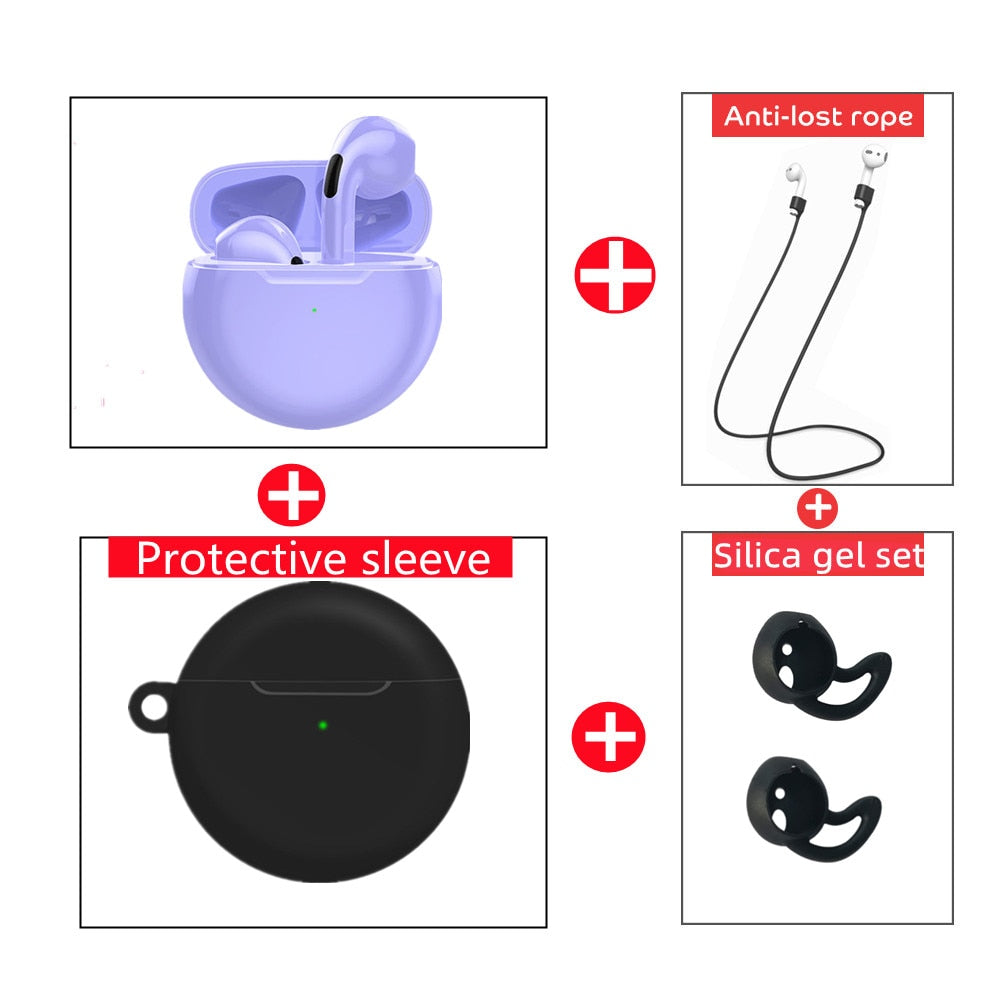 NEW Original Air Pro 6 TWS Wireless Headphones Fone Bluetooth Earphones Mic Pods In Ear Earbuds Earbuds sport Headset For Xiaomi
