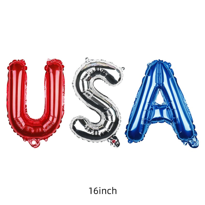 4th of July Red White Blue USA Themed Party Paper Star Streamers Patriotic Glitter Star Garland String Chain Hanging Decorations