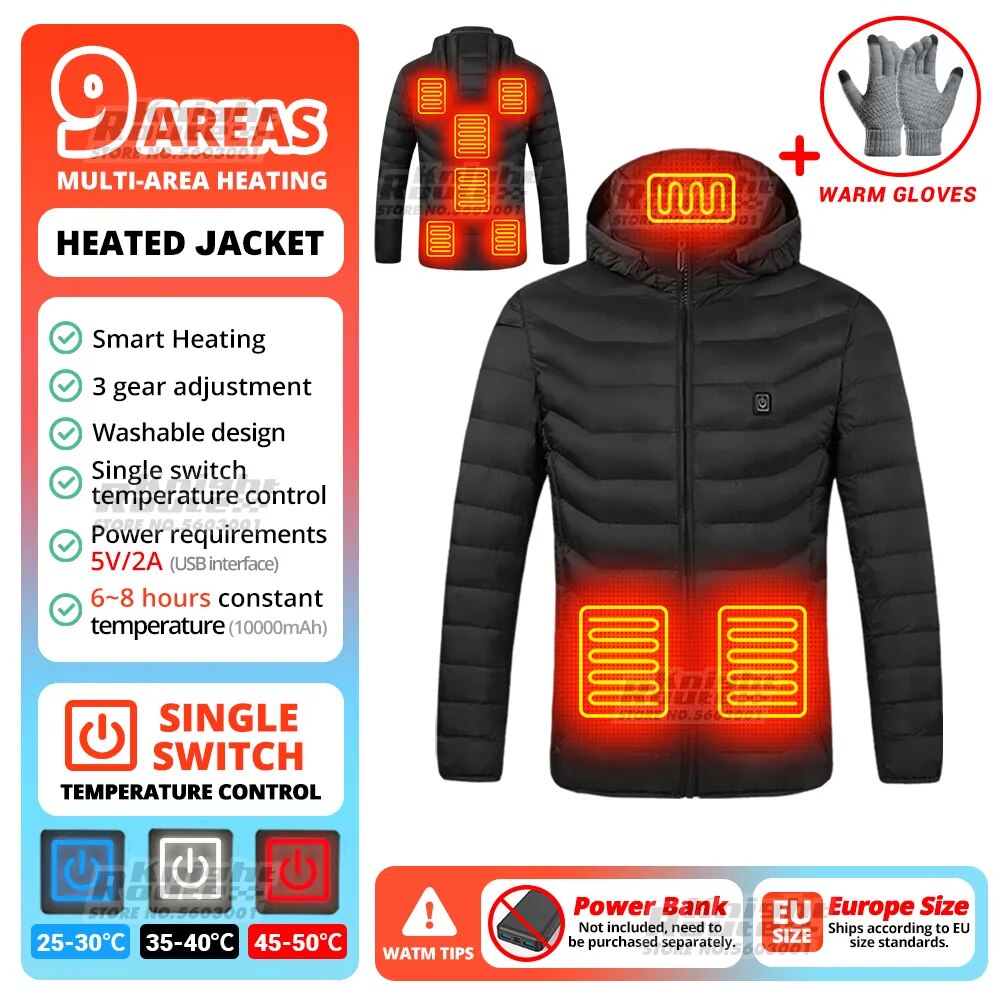 21 Areas Heated Jacket Men Electric Winter Women's Motorcycle Jacket