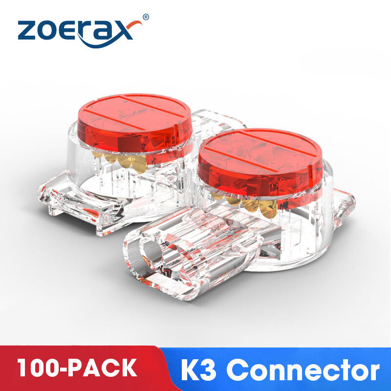 ZoeRax 100PCS K1 K2 K3 Connector Wire Splice Connector RJ45 RJ11 Wiring Ethernet Telephone Cable Cord UY2 Network Cable Terminal