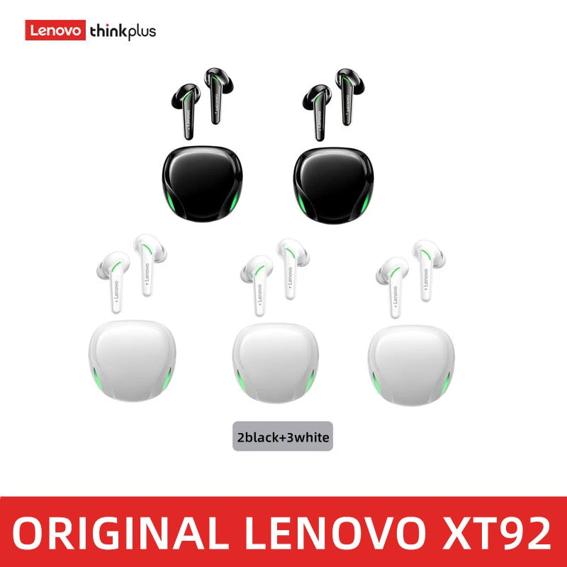 Lenovo XT92 TWS Gaming Earbuds Low Latency Bluetooth Earphones Stereo Wireless 5.1 Bluetooth Headphones Touch Control Headset