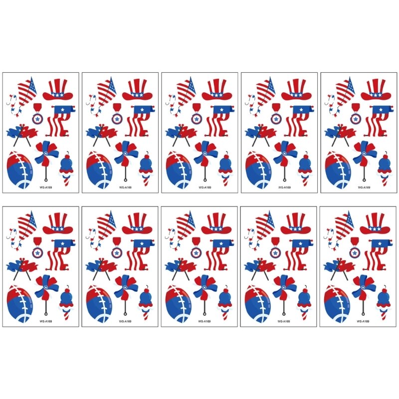 Independence Day Body Art-Stickers USA Flag, Memorial Day for Julycostume Fourth of July Decorations Tattoos