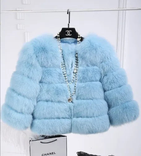 Fur Coat Women's Short Long Sleeve Fur Artificial Fur Coat