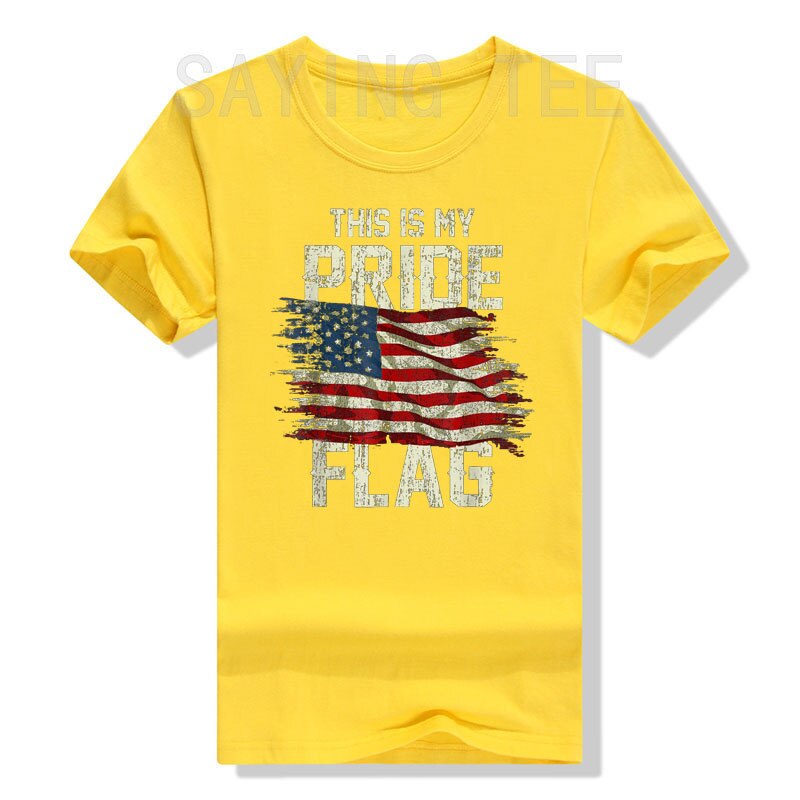 This Is My Pride Flag USA American 4th of July Patriotic T-Shirt Women's Men's Fashion Memorial Independence Day Clothes Gifts