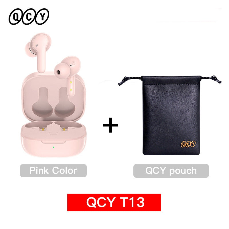 QCY T13 Bluetooth Headphone V5.1 Wireless TWS Earphone Touch Control Earbuds 4 Microphones ENC HD Call Headset Customizing APP