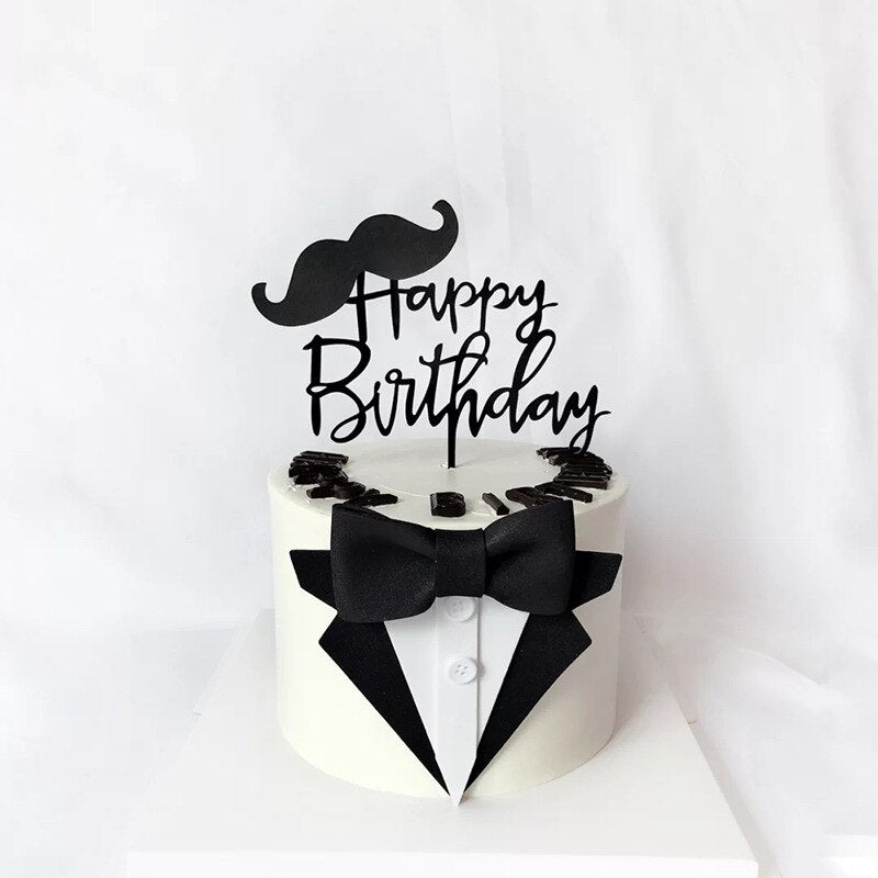 Eva Suit Bow Tie Suit Happy Fathers Day Cake Topper Happy Birthday Dad Cake Decoration Cake Decorating Tools Party Favors