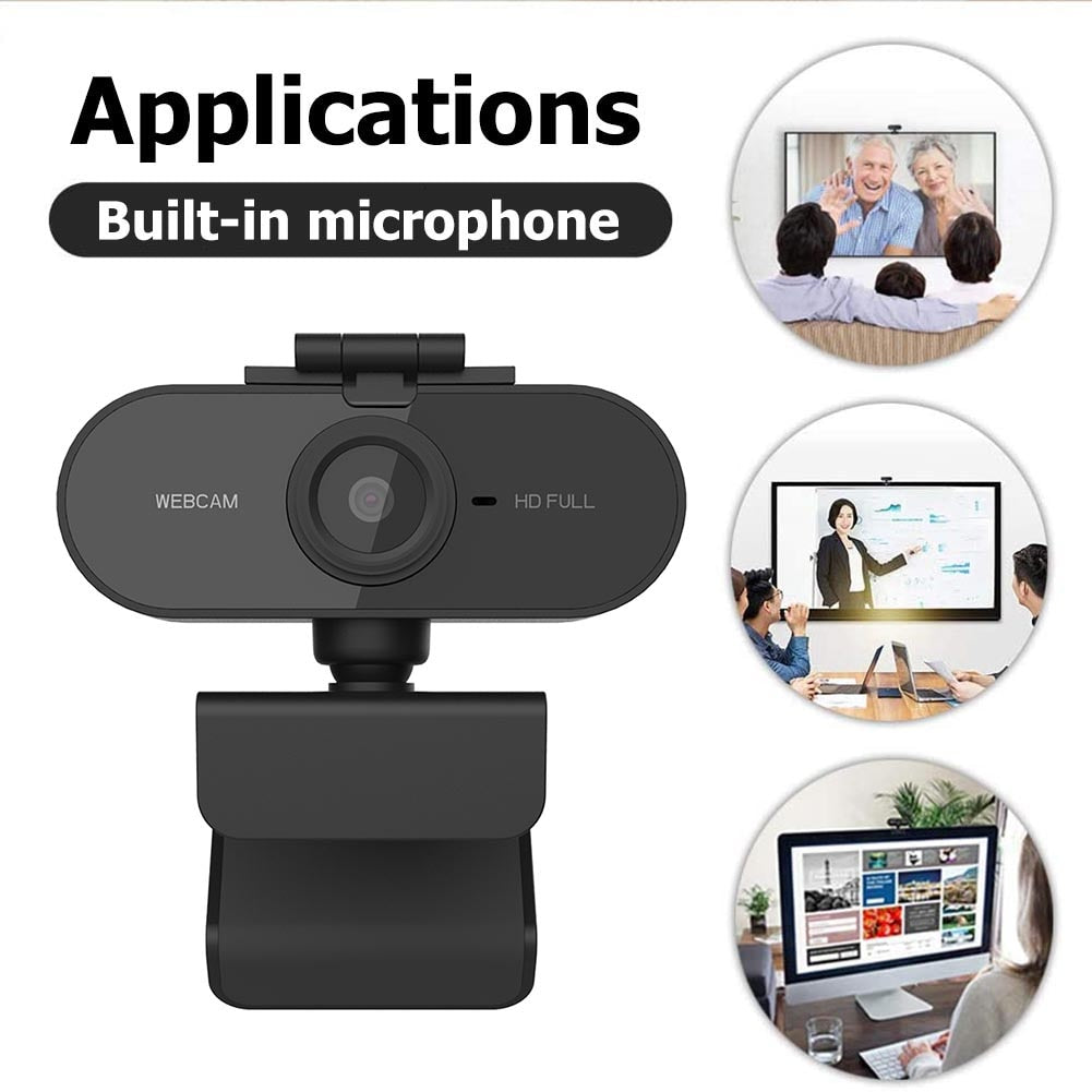 Webcam 1080P Full HD Web Camera With Microphone USB Plug Web Cam For xp2 vista win7 win8 win10 MAC Os Linux Computer System