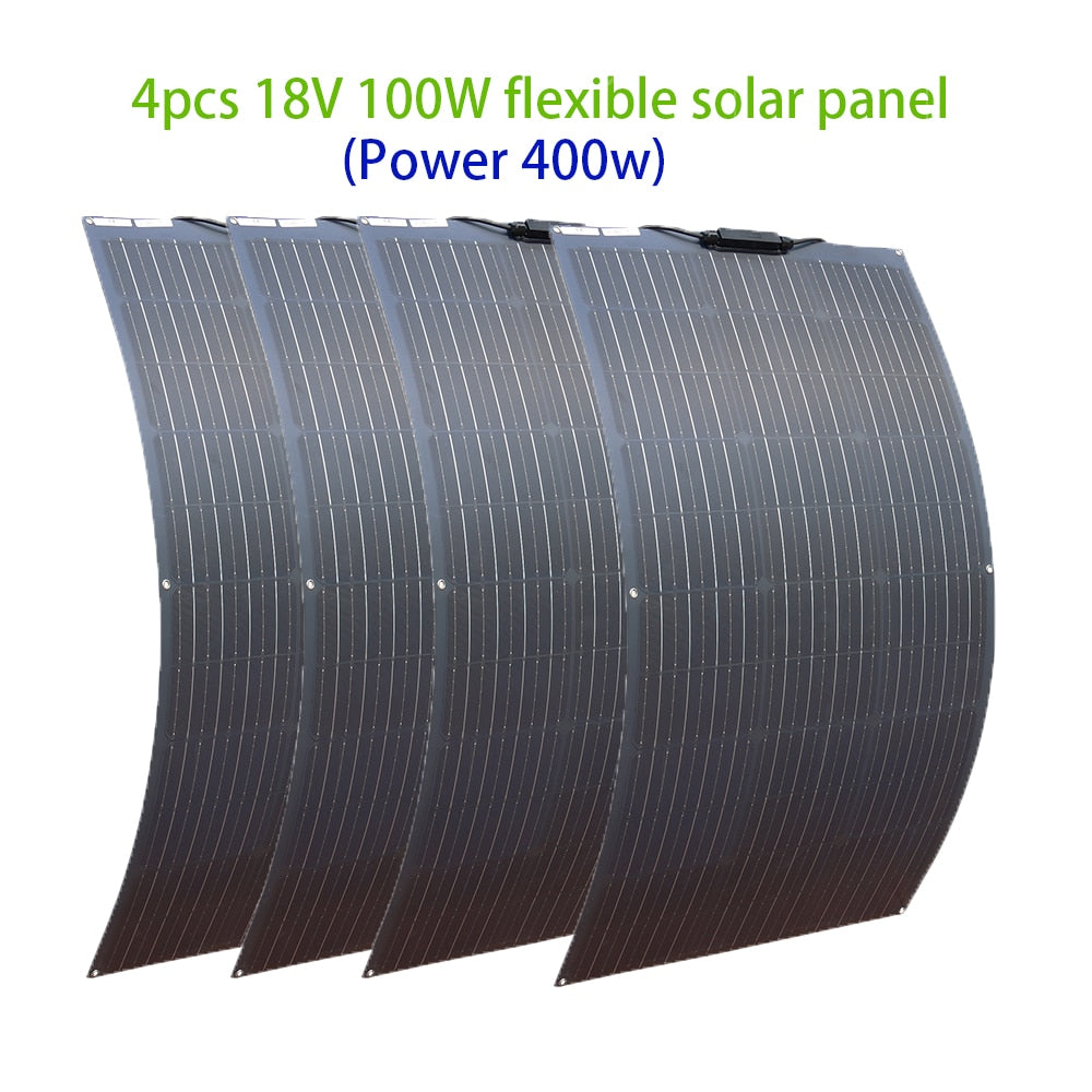 100W 200W 300W 400W Solar Panel Kit or 18V Flexible Mono Photovoltaic Solar plate Power 12V 24V High Efficiency Paneles Solares