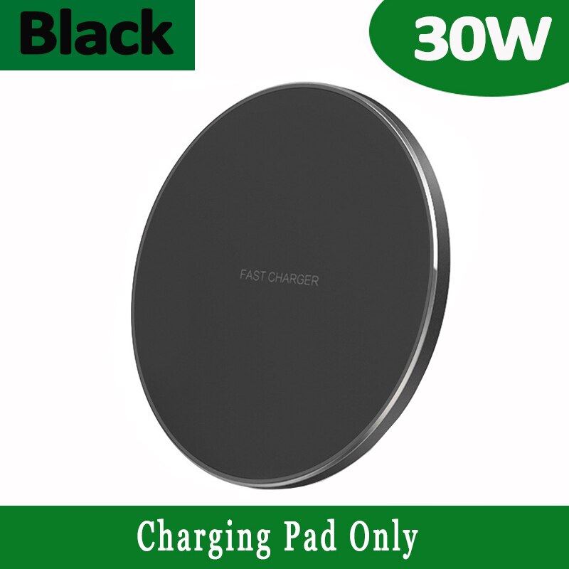 30W Fast Qi Wireless Charger Pad for iPhone 14 13 12 11 X Pro Max For Samsung Galaxy S21 S20 S10 S9 S8 Xiaomi Wireless Charging