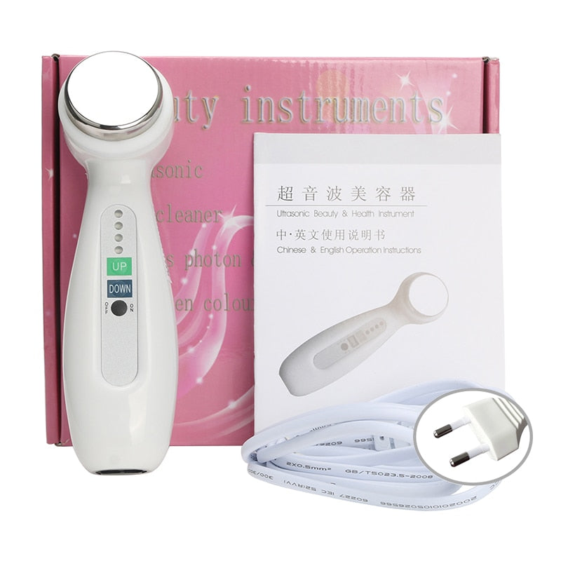 1Mhz Ultrasonic Facial Body Cleaner Massager Machine Handheld Galvanic Spa Skin Tightening Body Slimming Wrinkle Removal Massage