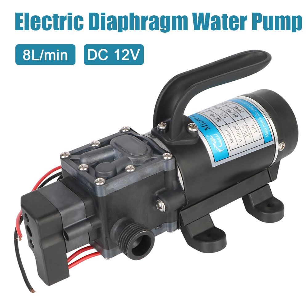 Diaphragm Self Priming Pump DC 12V 100W 8L/min Water Spray Car Wash Micro High Pressure Agricultural Electric Water Pump