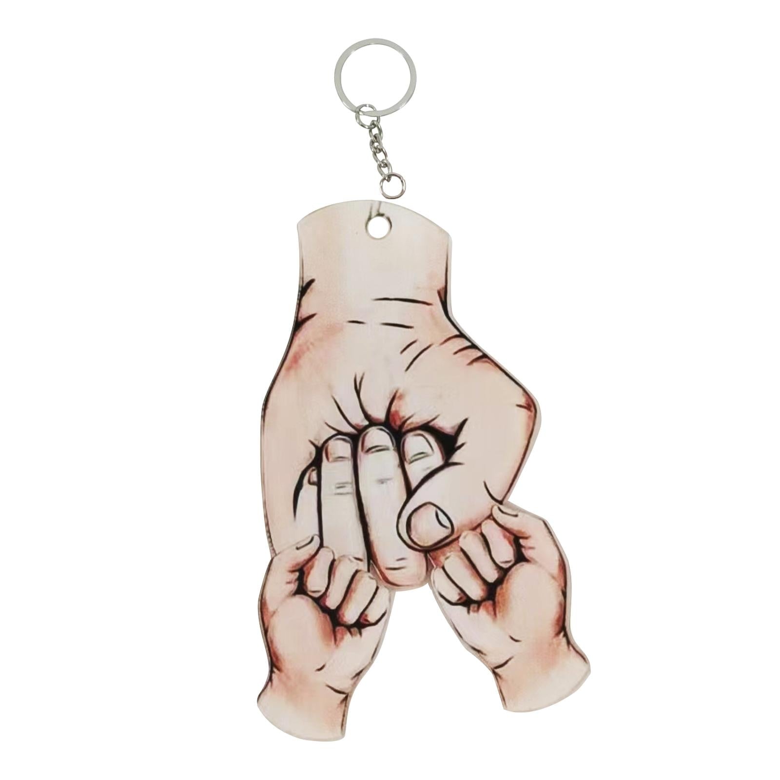 Father&#39;s Day Hand Key Chain Family Gifts Keychain Father And Son Fist Pendant Acrylic Key Ring Keyring Father Gift