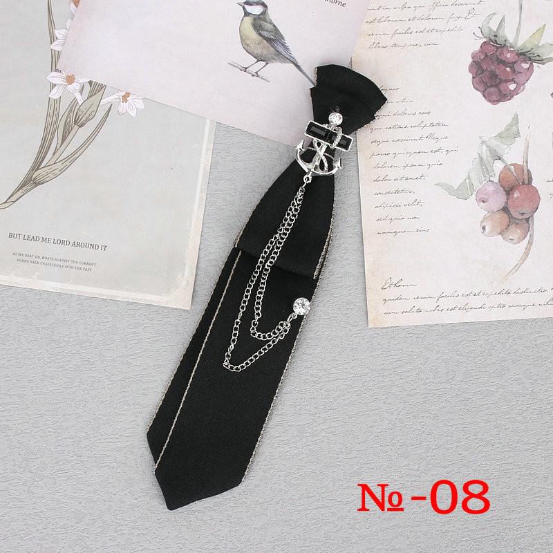 Hand Made Black Ribbon Tie Crystal Rhinestone Jewelry Men Shirts Hot New Girl Boys Collar Neck Ties School Uniform Women Necktie