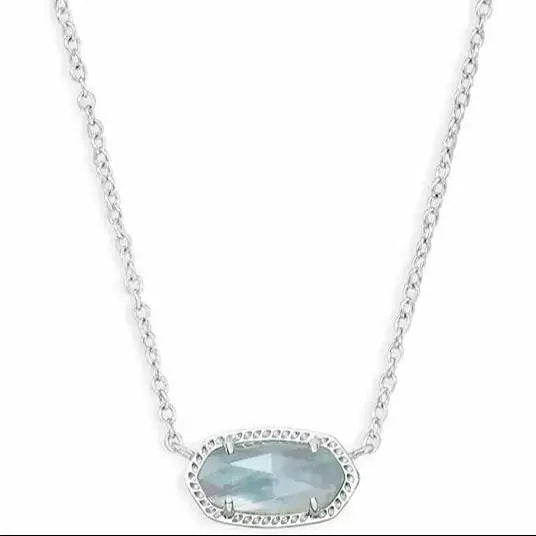 YEEVAA Geometric Light Blue Clear Glass Gemstone Pendant Necklace for Women, Fashion Jewelry, Unique Gifts