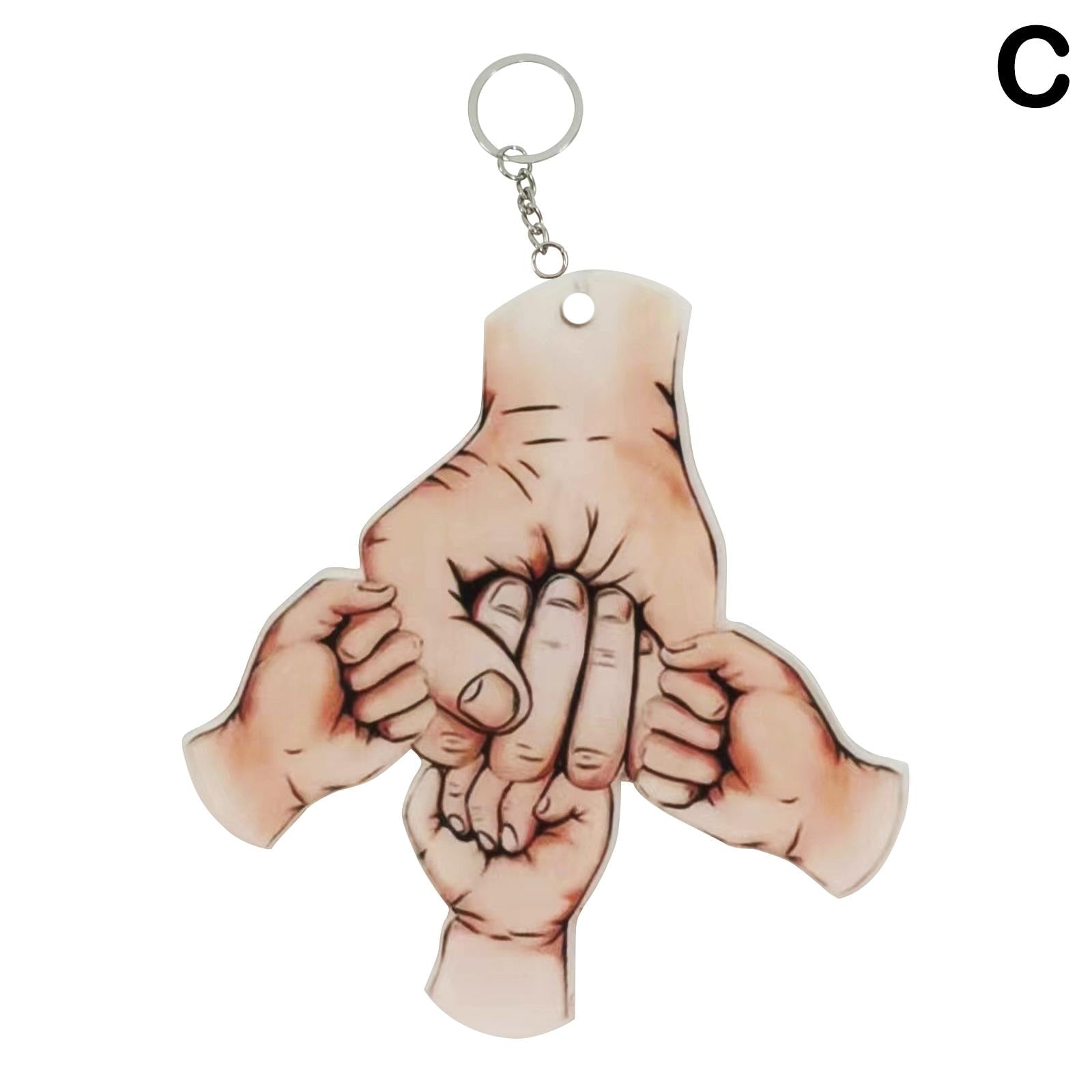 Father&#39;s Day Hand Key Chain Family Gifts Keychain Father And Son Fist Pendant Acrylic Key Ring Keyring Father Gift