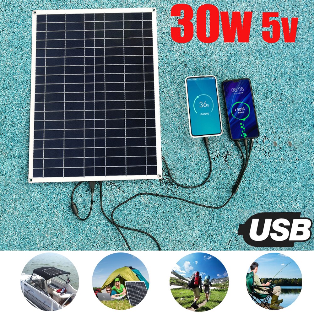 flexible solar panel 300w 150w 100w 80w 30w 20w 12v battery charger 5v usb mobile phone power bank car boat home camping travel