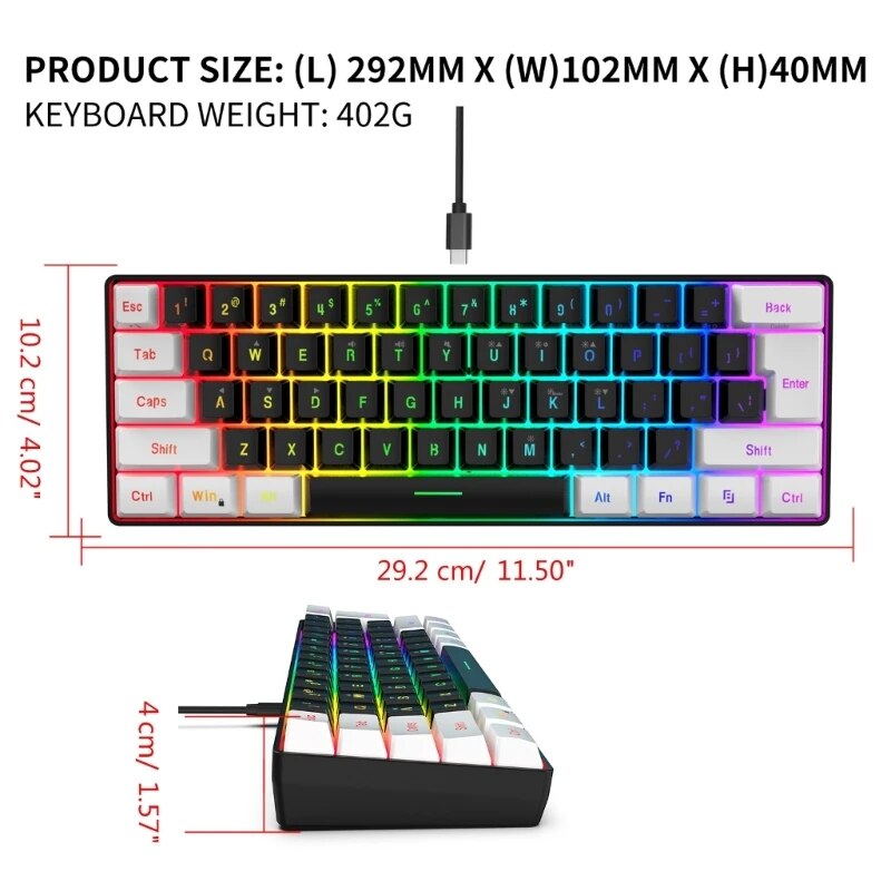 1Set Wired Gaming Keyboard and Mouse Combo