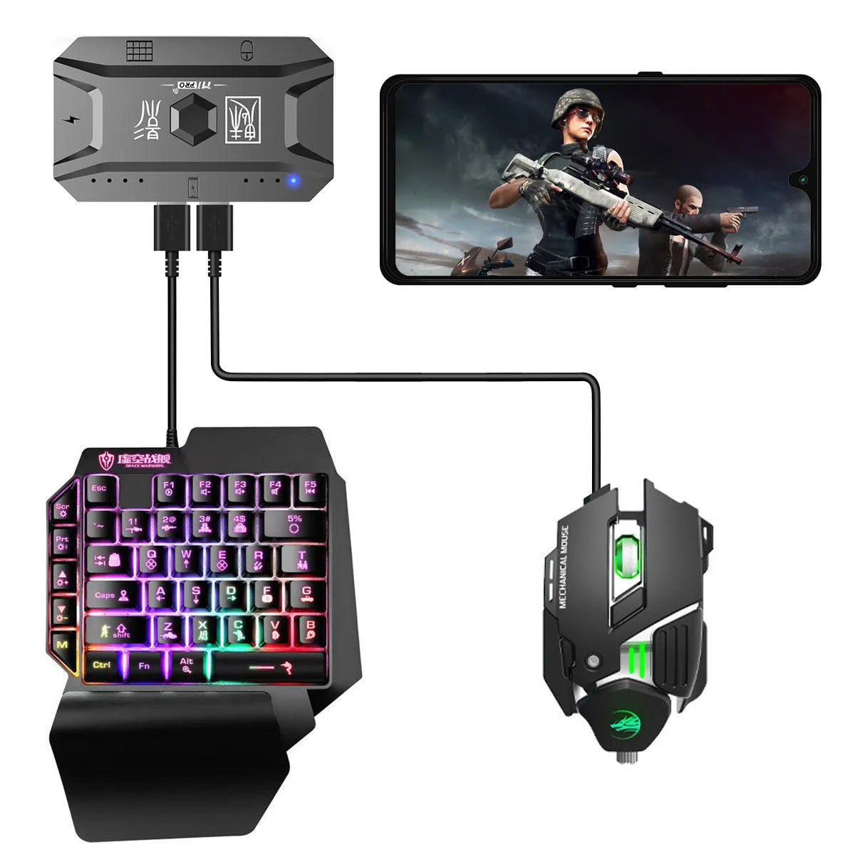 SeynLi RGB Keyboard And Mouse Set One-Handed Gaming Keyboard Mouse