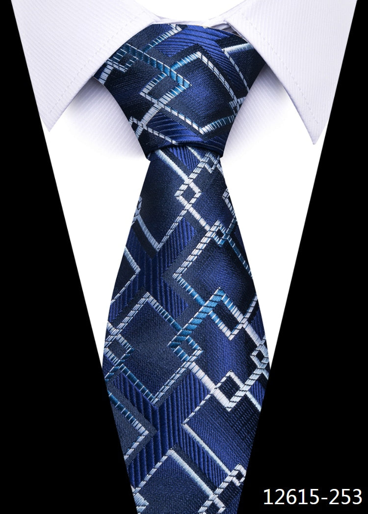 8 cm Tie Men Gravatas Classic Many Color Newest design Silk Necktie Shirt Accessories Striped Sky Blue Man&#39;s Office