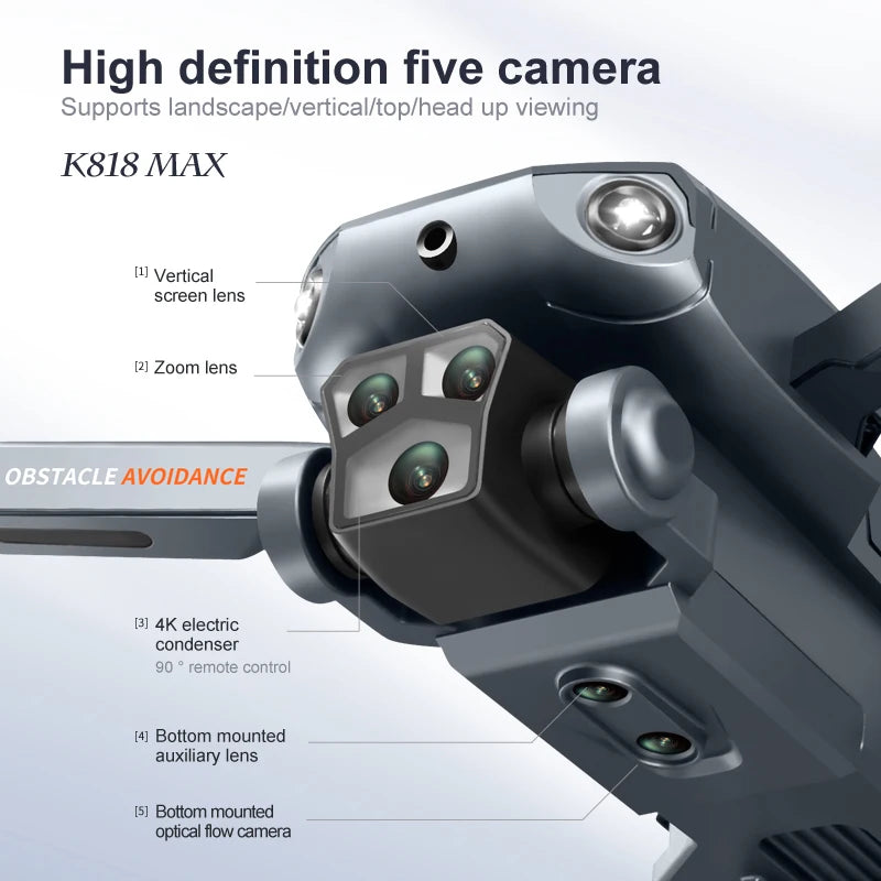 Lenovo K818MAX Drone general brush 8K HD Camera 5G five lenses optical flow Brushless Motor band obstacle avoidance drone 5000M