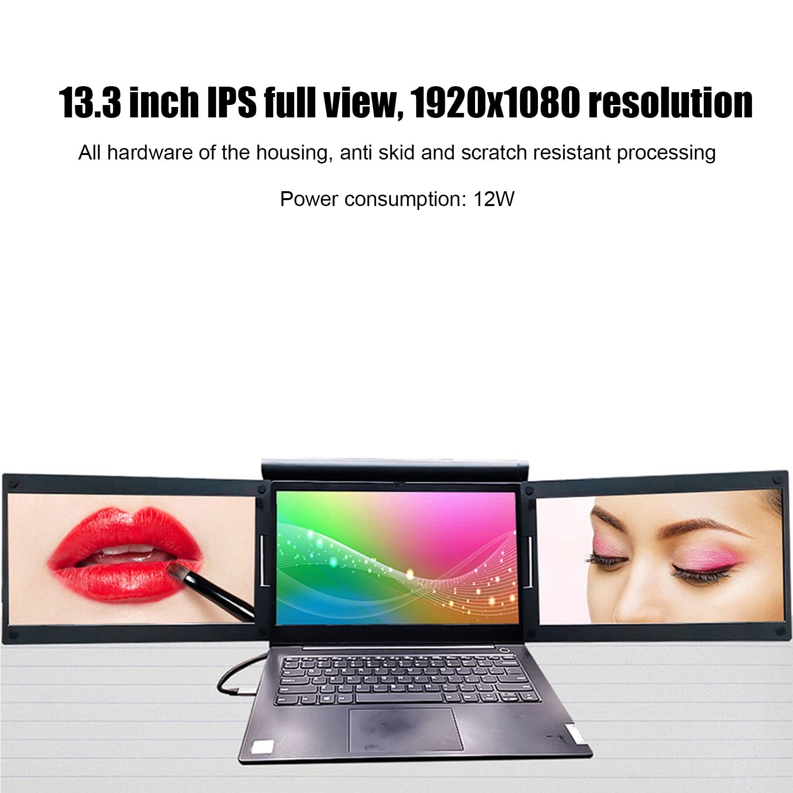 13.3 Inch 100‑240V Dual Extender Screen IPS Full View 1920x1080 HD Portable Dual Laptop Monitor Screen