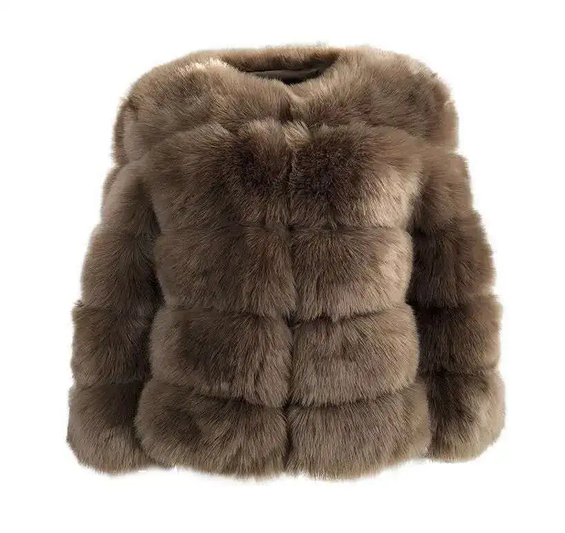 Fur Coat Women's Short Long Sleeve Fur Artificial Fur Coat