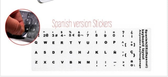 2.4G Keyboard Sticker Set Russian Spanish Wireless Keyboard Mac Notebook Keyboard Sticker for Multimedia PC Office Supplies