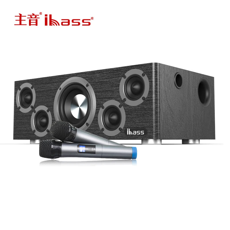 Ibass 110W High-power Professional Home Theater Karaoke Bluetooth Speakers Echo Wall Power Amplifier Hi-Fi Speakers Deep Bass