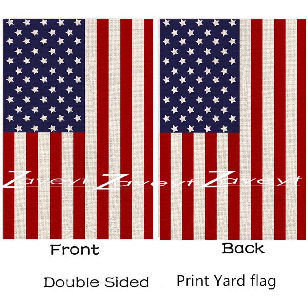 USA Patriotic Stars and Stripes Let Freedom Ring Garden Flag Double Sided Outside, 4th of July Independence Memorial Day Yard