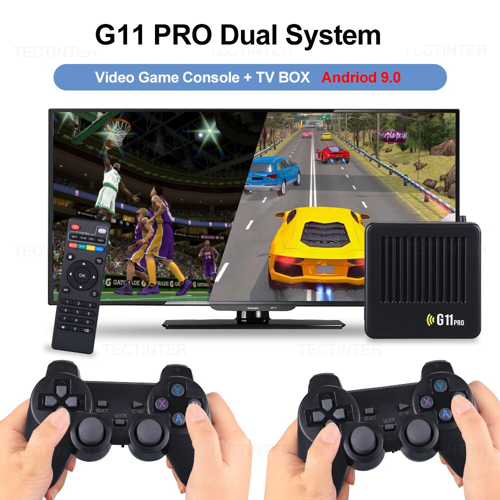 G11 Pro Game Box 4K HD TV Game Stick Video Game Console 128G Built in 40000+ Retro Games 2.4G Wireless Gamepad For PS1/GBA/FC