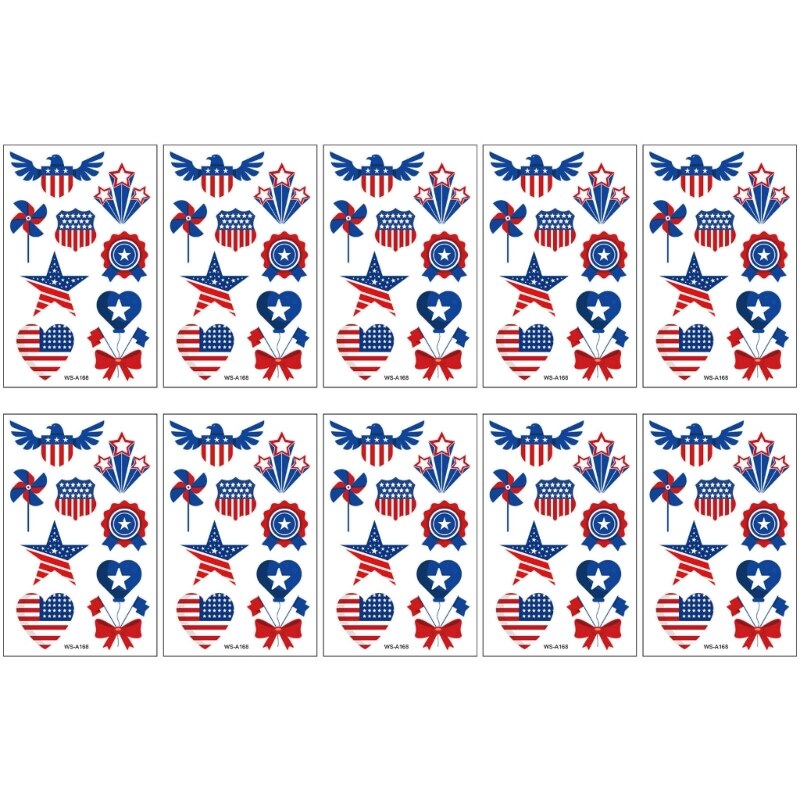 Independence Day Body Art-Stickers USA Flag, Memorial Day for Julycostume Fourth of July Decorations Tattoos