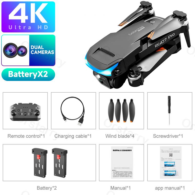 2023 HOT RG107 Pro Mini Drone 4K ESC Three-sided Obstacle avoidance Professional Dual HD Camera FPV Dron Foldable Quadcopter Toy