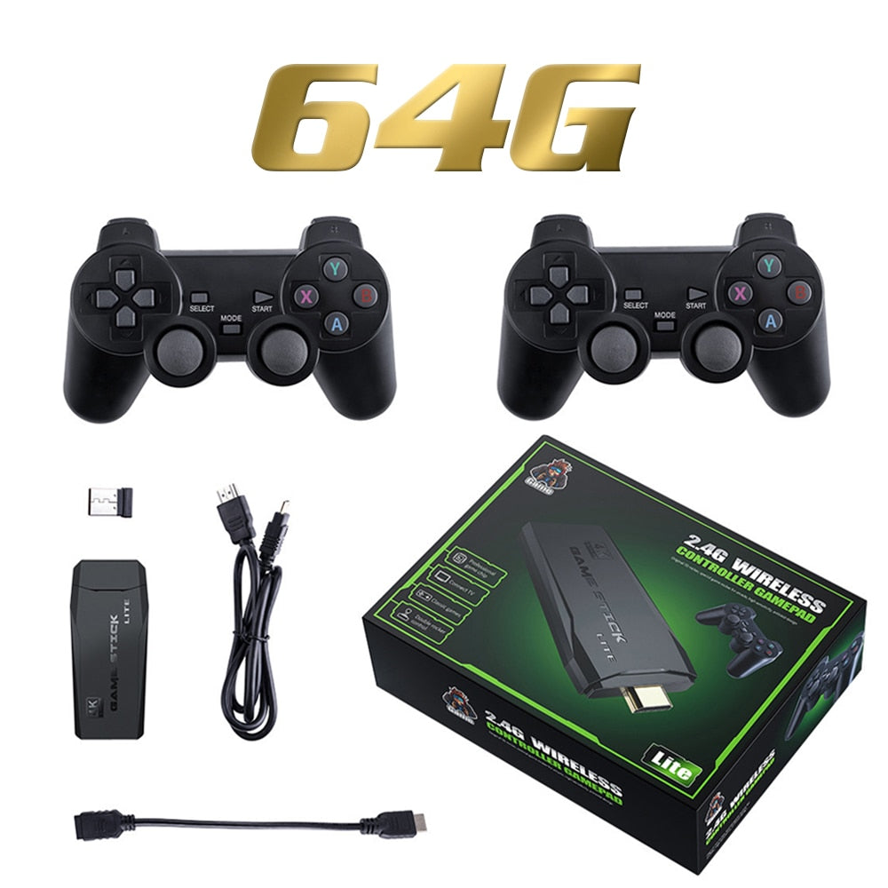 Video Game Sticks 4K M8 Console 64G Double Wireless Controller Game Stick 10000 games 32GB Retro games For PS1