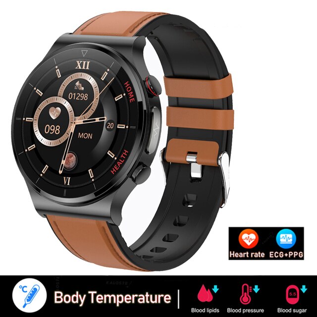 Painless Non-invasive Blood Sugar Smart Watch Men ECG PPG Laser Treatment Health Blood Pressure Sport Smartwatch GlucometerWatch