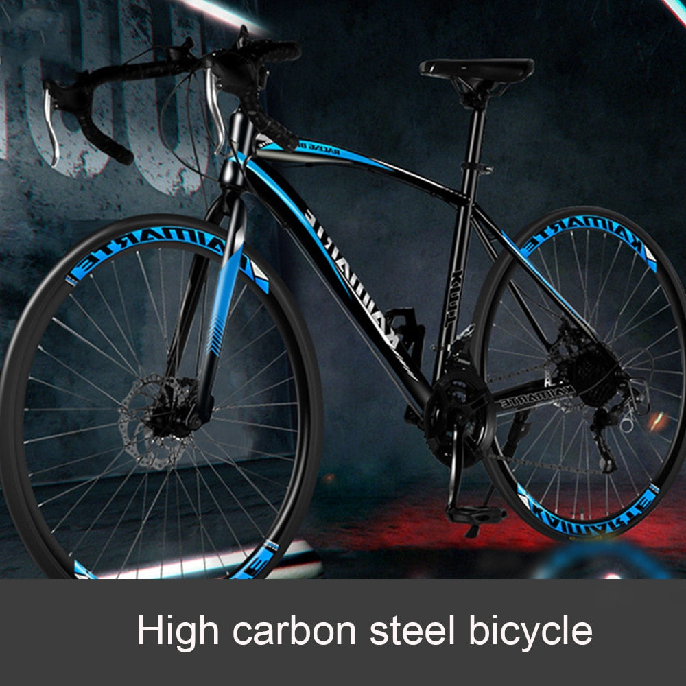 Highway Bicycle Carbon Steel Bicycle Men and Women General Double Disc Brake Variable Speed Walking Instead of