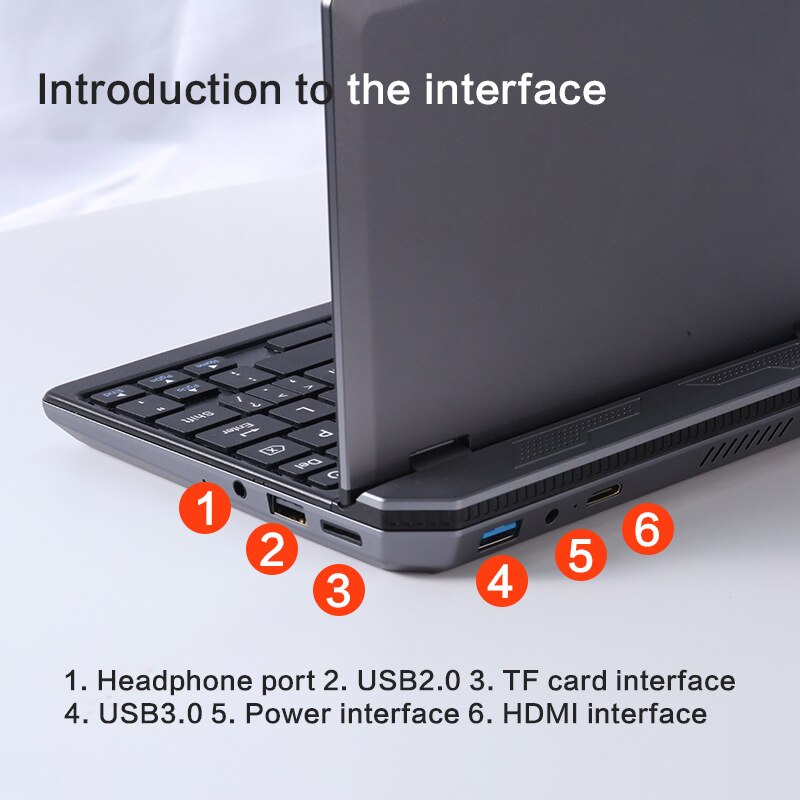 2023 Touch Screen Laptop Portable Mini Notebook Windows 10 Micro Computer 7 Inch Intel J4105 12GB+1TB IPS Netbook Win 10 Pro PC