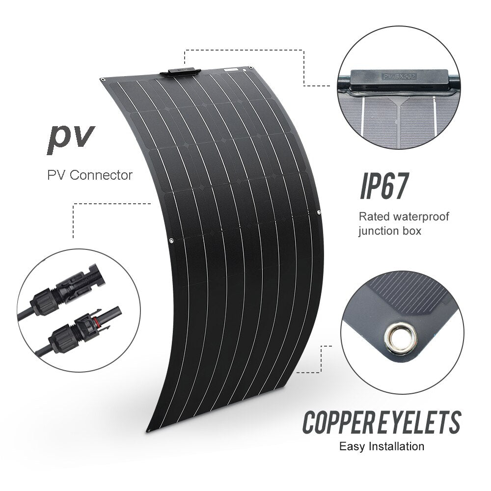 12v solar panel 300w 150w photovoltaic panel system for home car boat battery charger balcony camping travel flexible waterproof