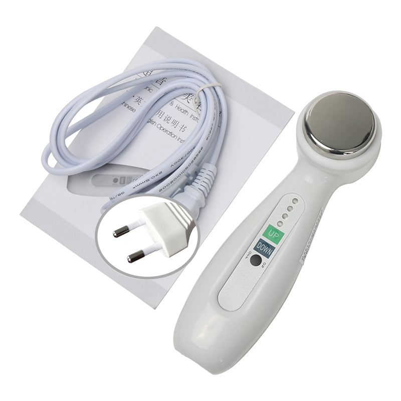 1Mhz Ultrasonic Facial Body Cleaner Massager Machine Handheld Galvanic Spa Skin Tightening Body Slimming Wrinkle Removal Massage